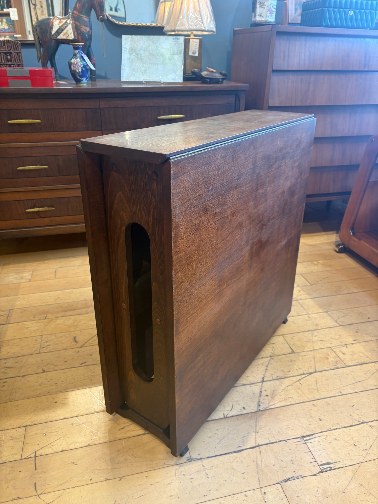 Walnut Drop Leaf Dining Table