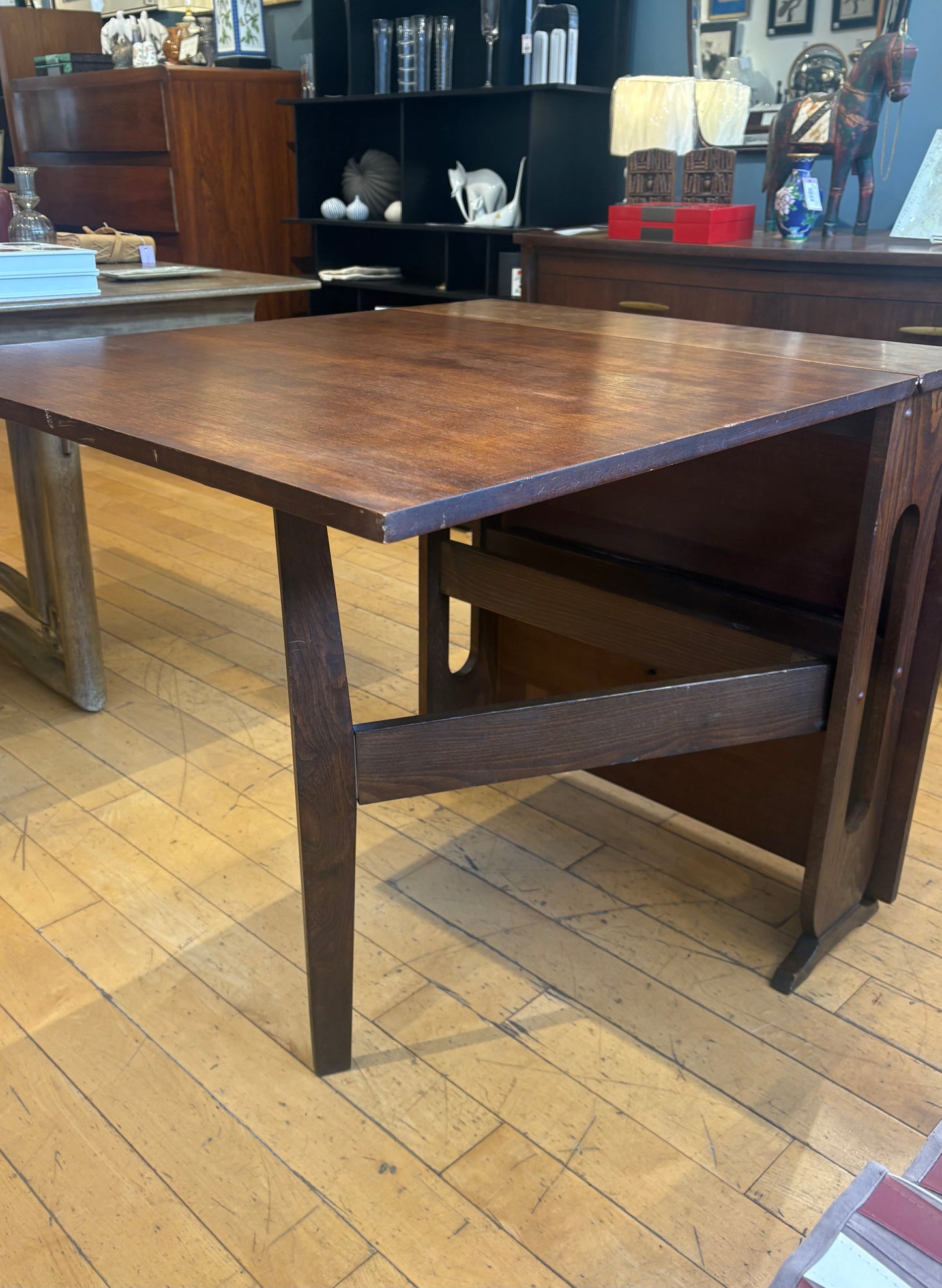 Walnut Drop Leaf Dining Table