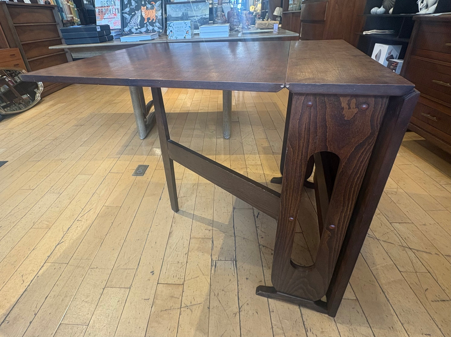 Walnut Drop Leaf Dining Table