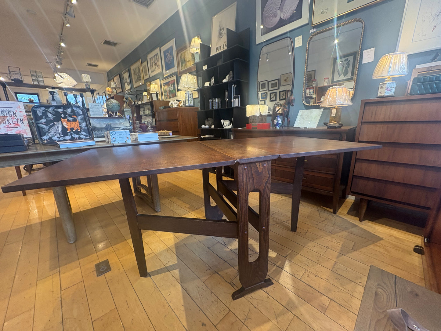Walnut Drop Leaf Dining Table