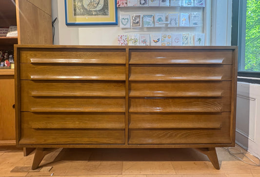 8 Drawer Low/Wide Dresser With Sculpted Pulls
