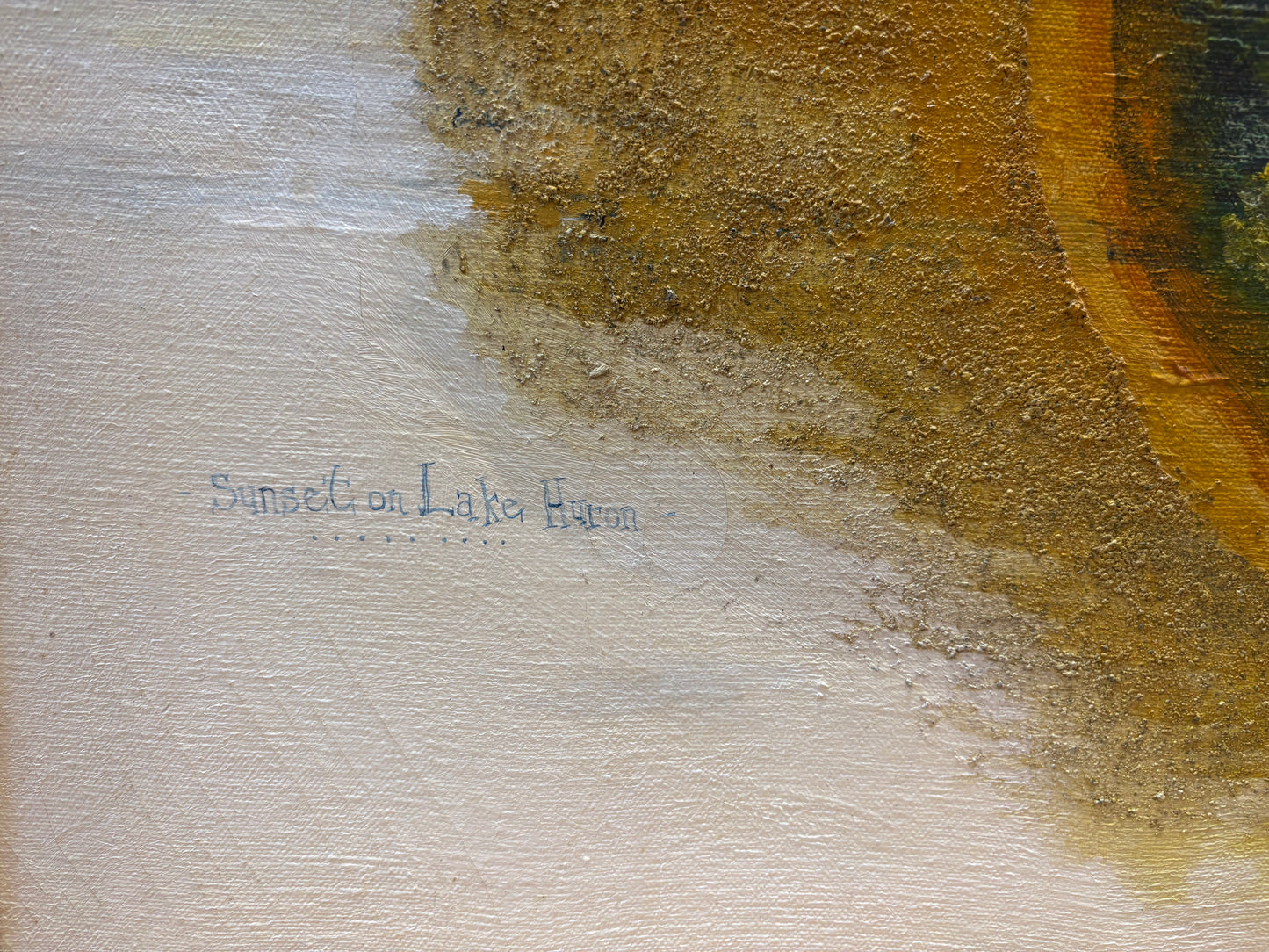 Signed Stokes "Sunset on Lake Huron" Mixed Media Painting