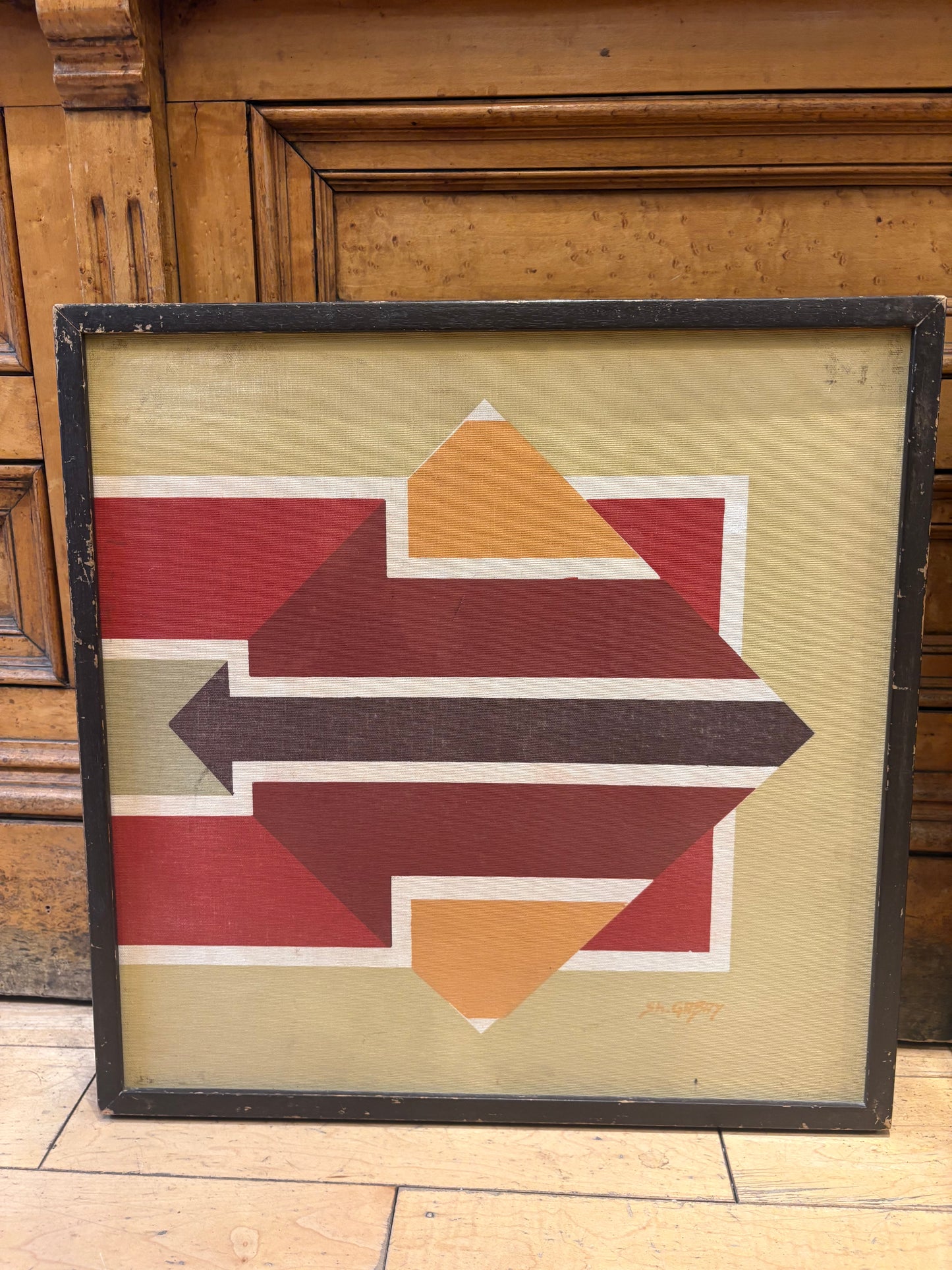 Pair of Signed Gabay Geometric Paintings