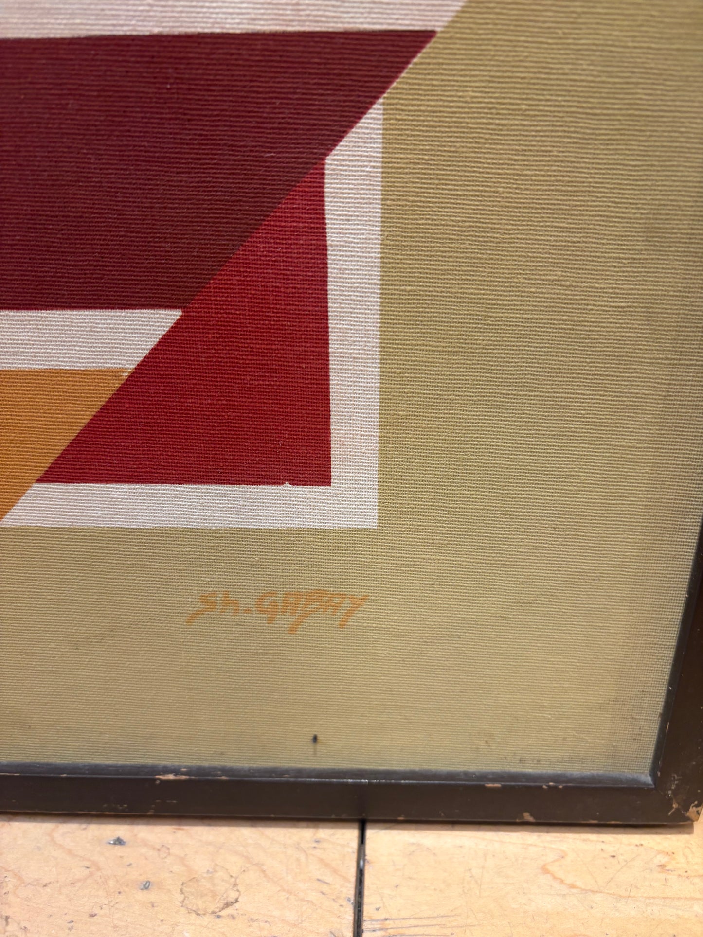 Pair of Signed Gabay Geometric Paintings