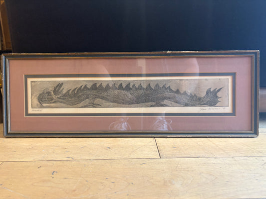 '81 Signed Nilsen Dragon Monoprint Etching