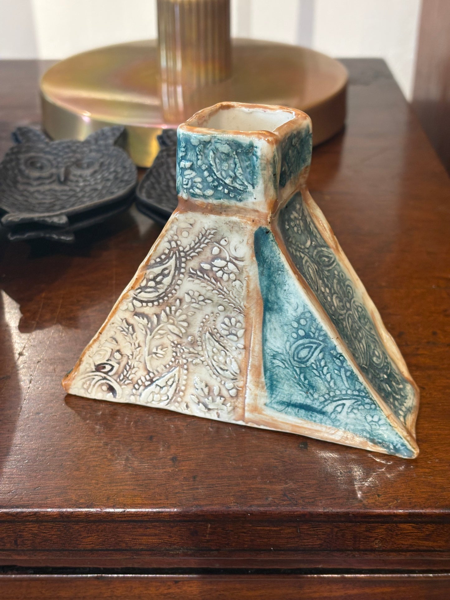 Ceramic Vase with Paisley Pattern