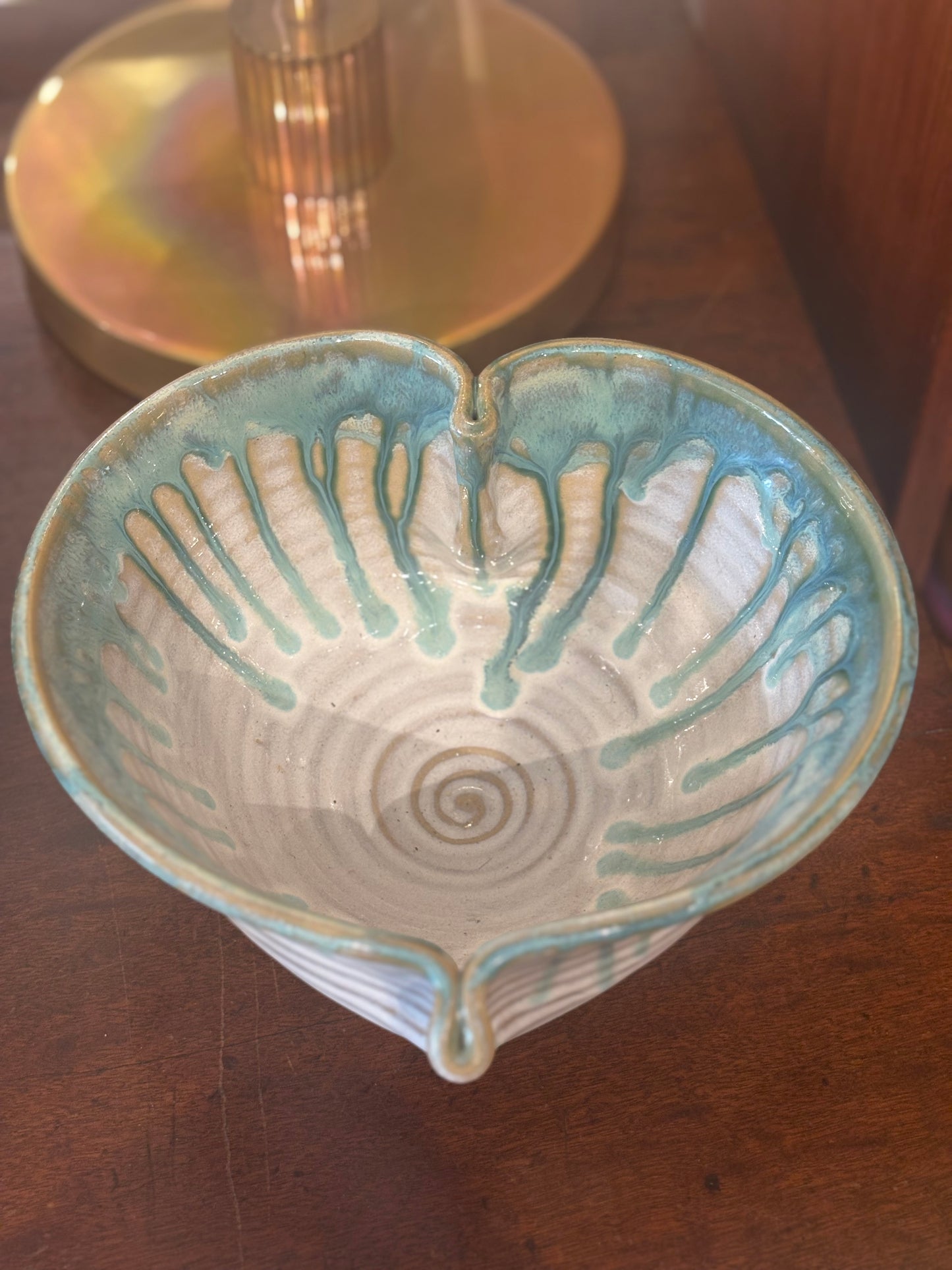 '96 "Heart Shaped" Glazed Ceramic Bowl