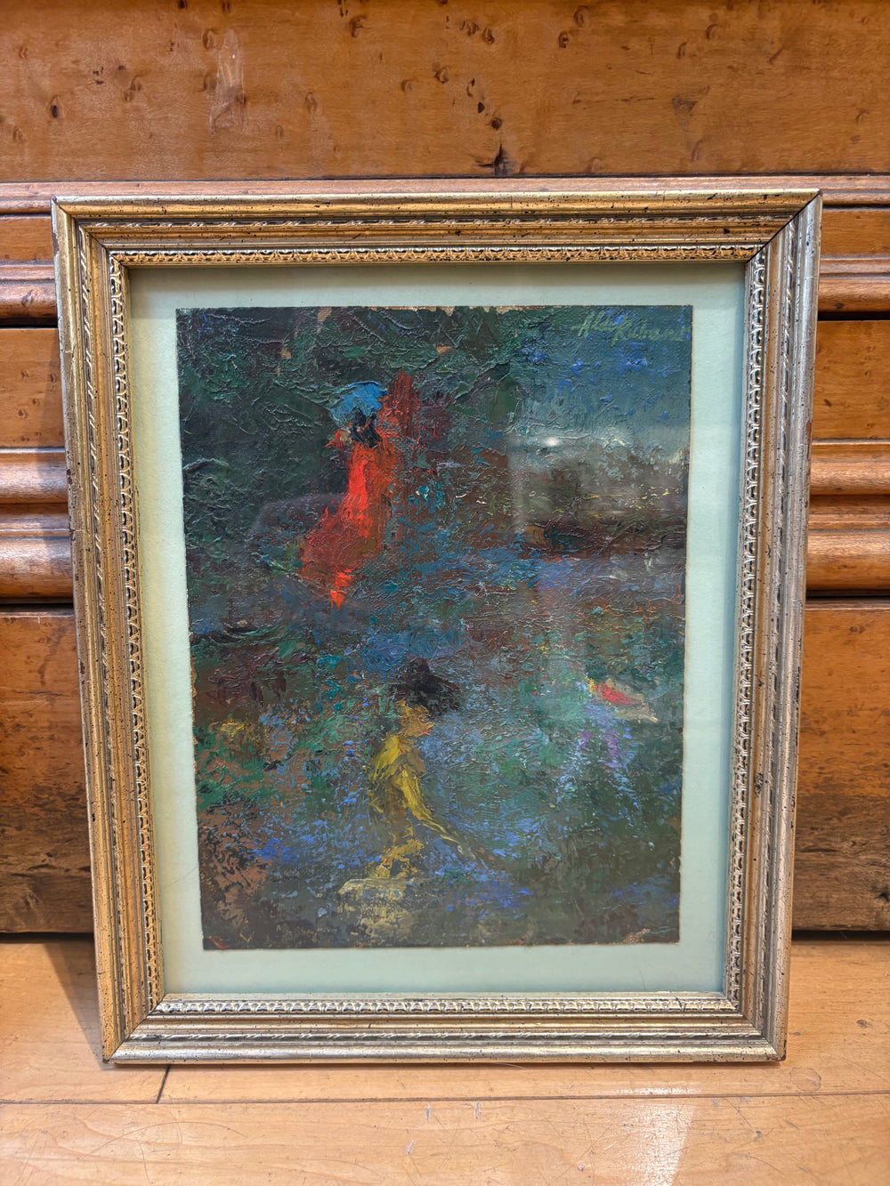 Small Signed Abstract Figures Painting