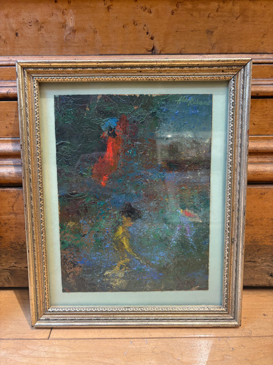 Small Signed Abstract Figures Painting