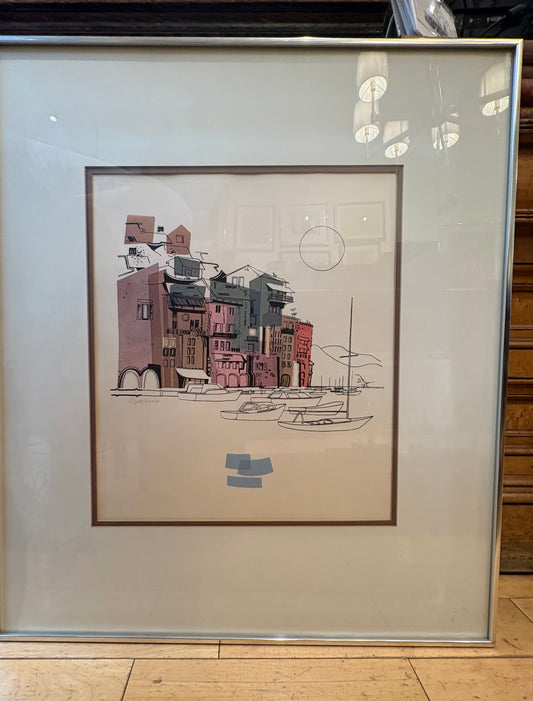 Signed Wayne Sessions Canal Illustration
