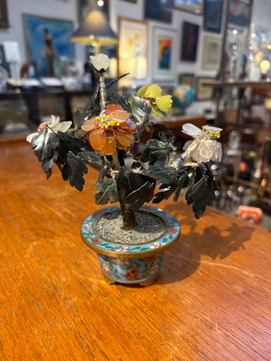 Flowers in Cloisonne Pot