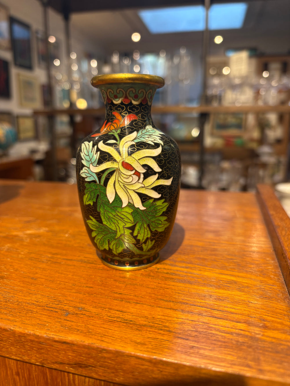XS Black Cloisonne Vase