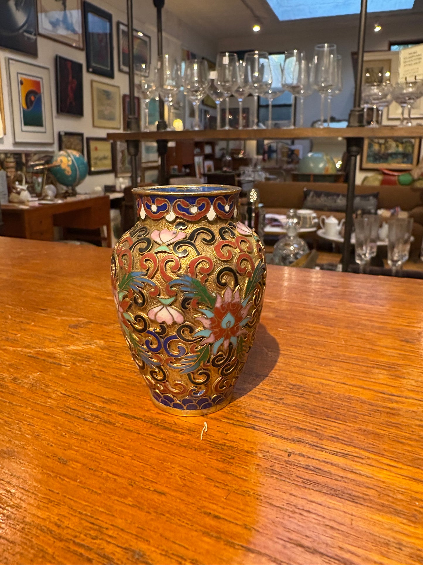 Small Vase with Cloisonne Cut Outs