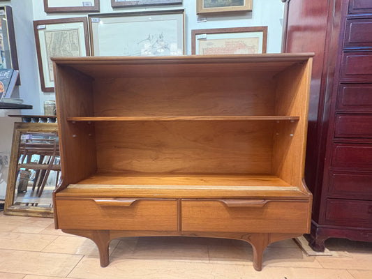 Teak Low Bookcase with Two Drawers