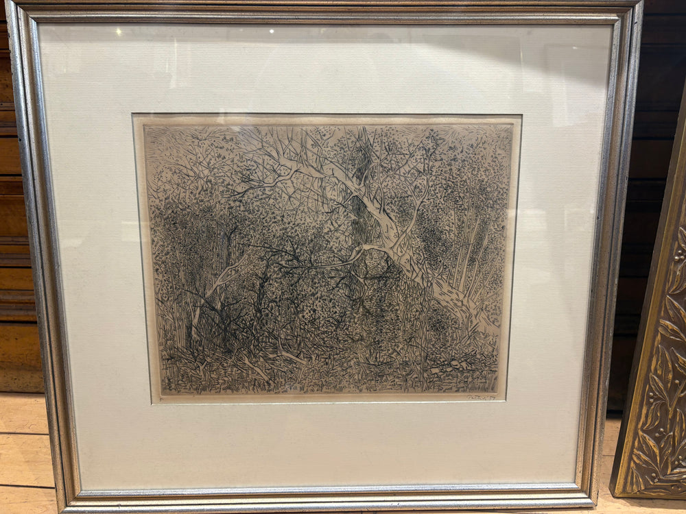 '57 Gabor Peterdi Etching of Woods