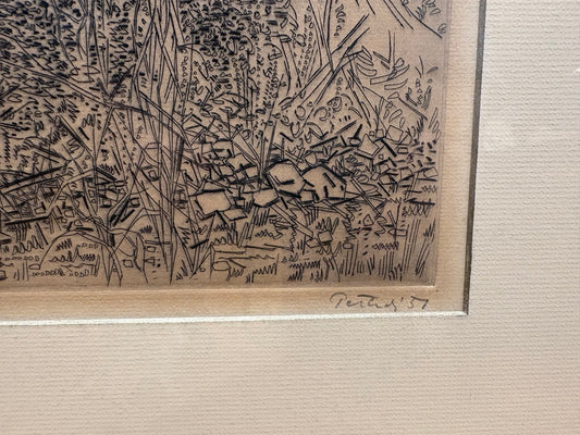 '57 Gabor Peterdi Etching of Woods