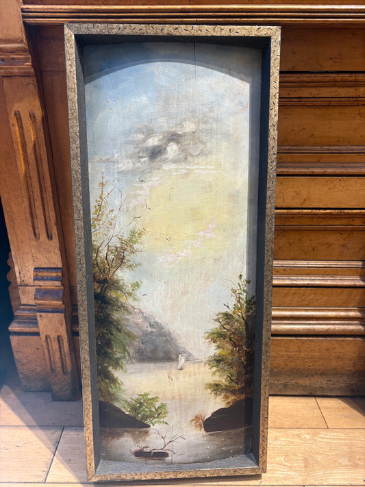 Vertical Landscape Painting on Wood