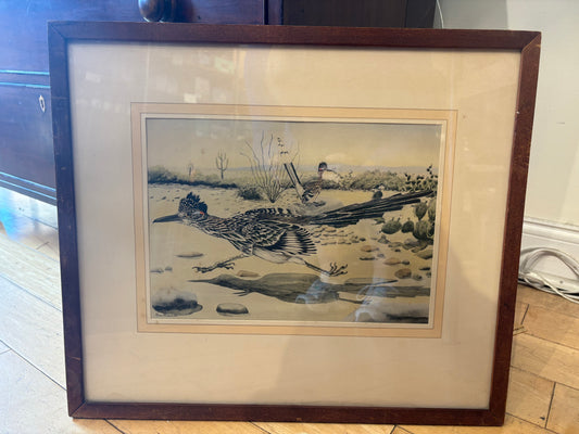 Rex Brasher "Roadrunner" Watercolor Collotype