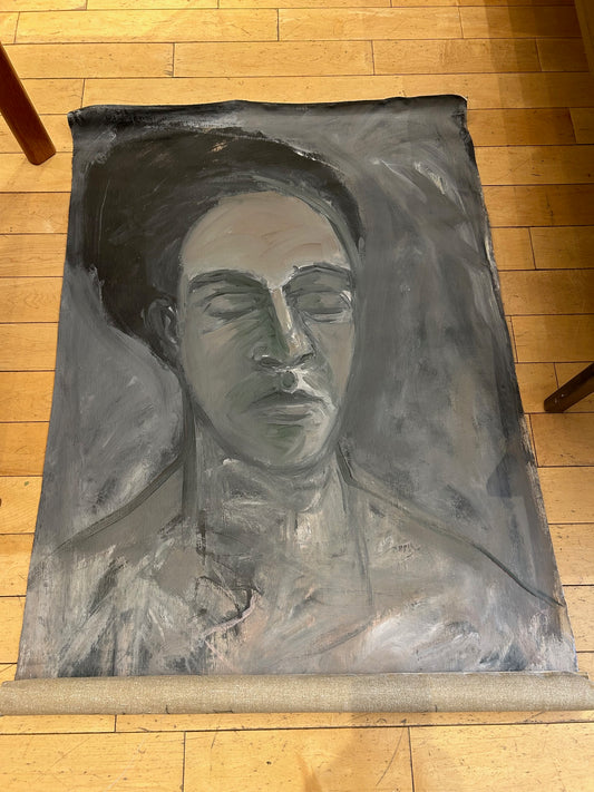 Signed 1983 Unframed Canvas Art: Portrait
