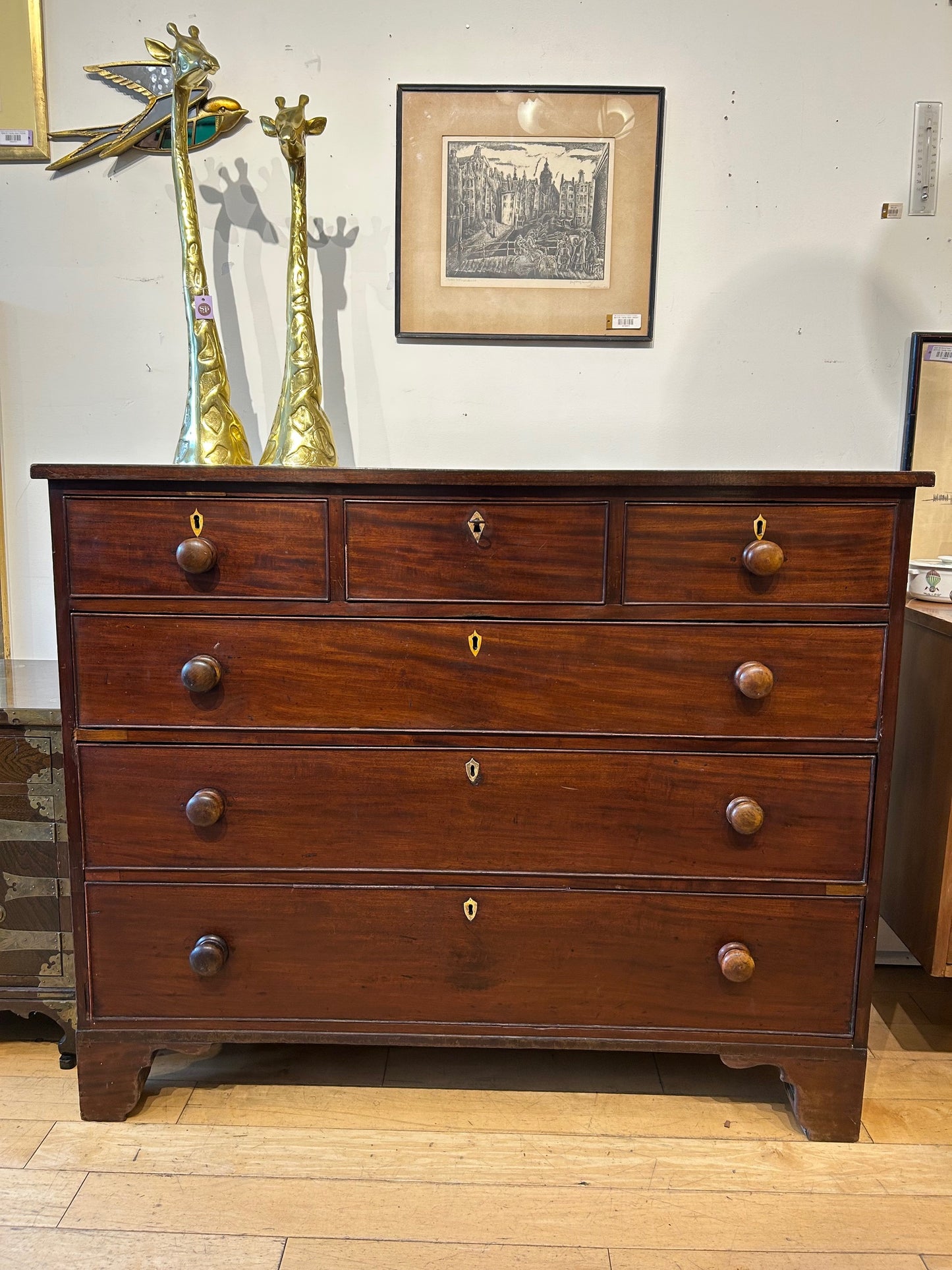 Antique Dresser with Round Knobs and  Key