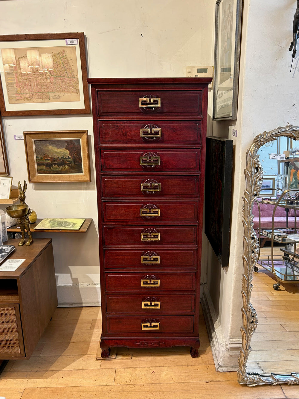 Tall Narrow Asian Inspired Chest