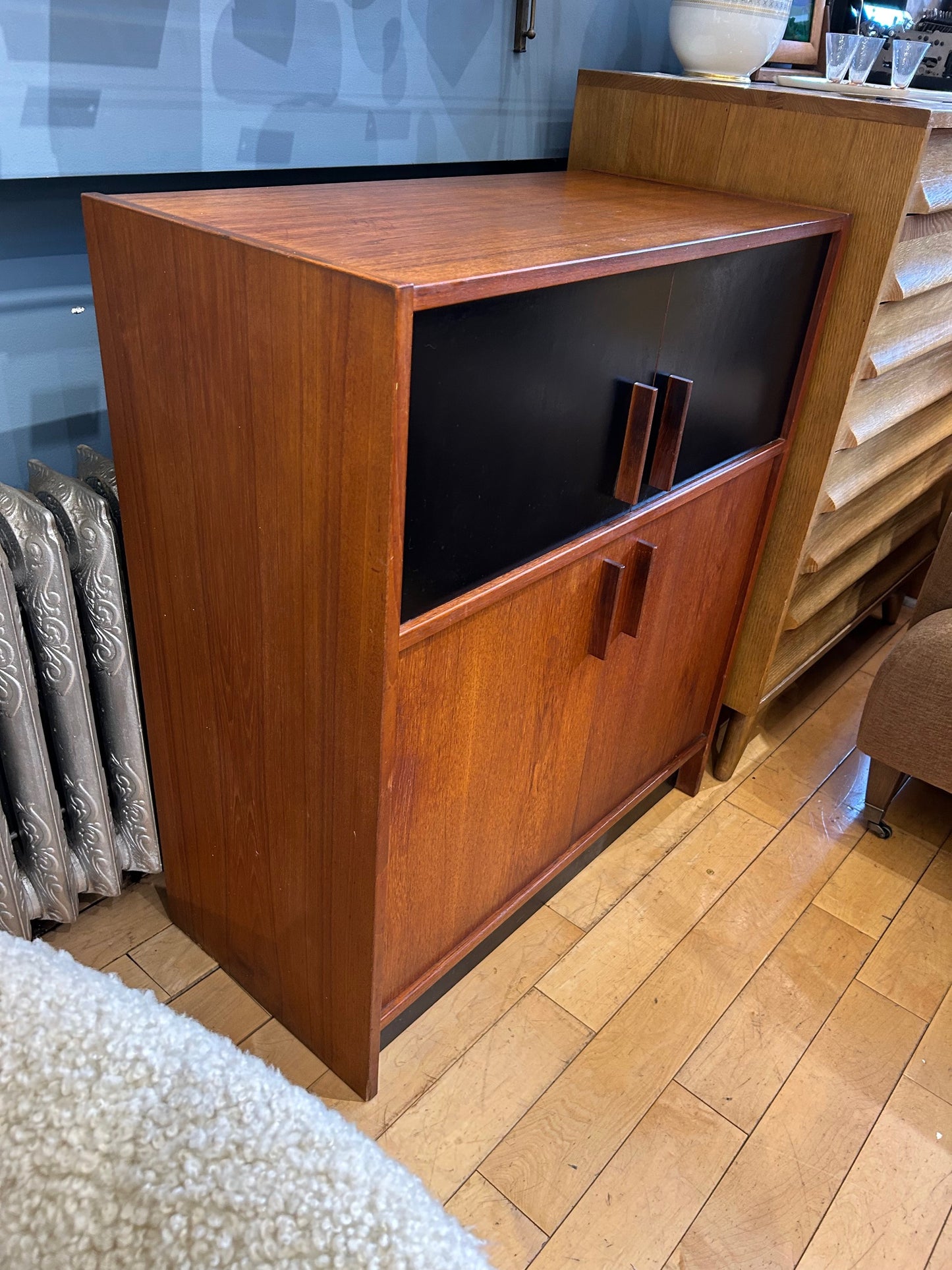 Teak Two-Tone 4 Door Cabinet