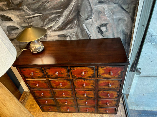 Apothecary Style Painted Cabinet with 4 Drawers