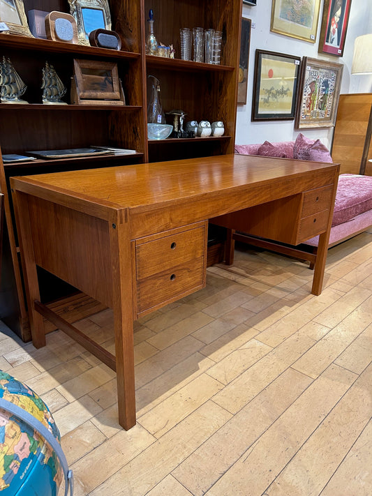 Danish Dovetail Top Desk with Adjustable Drawers