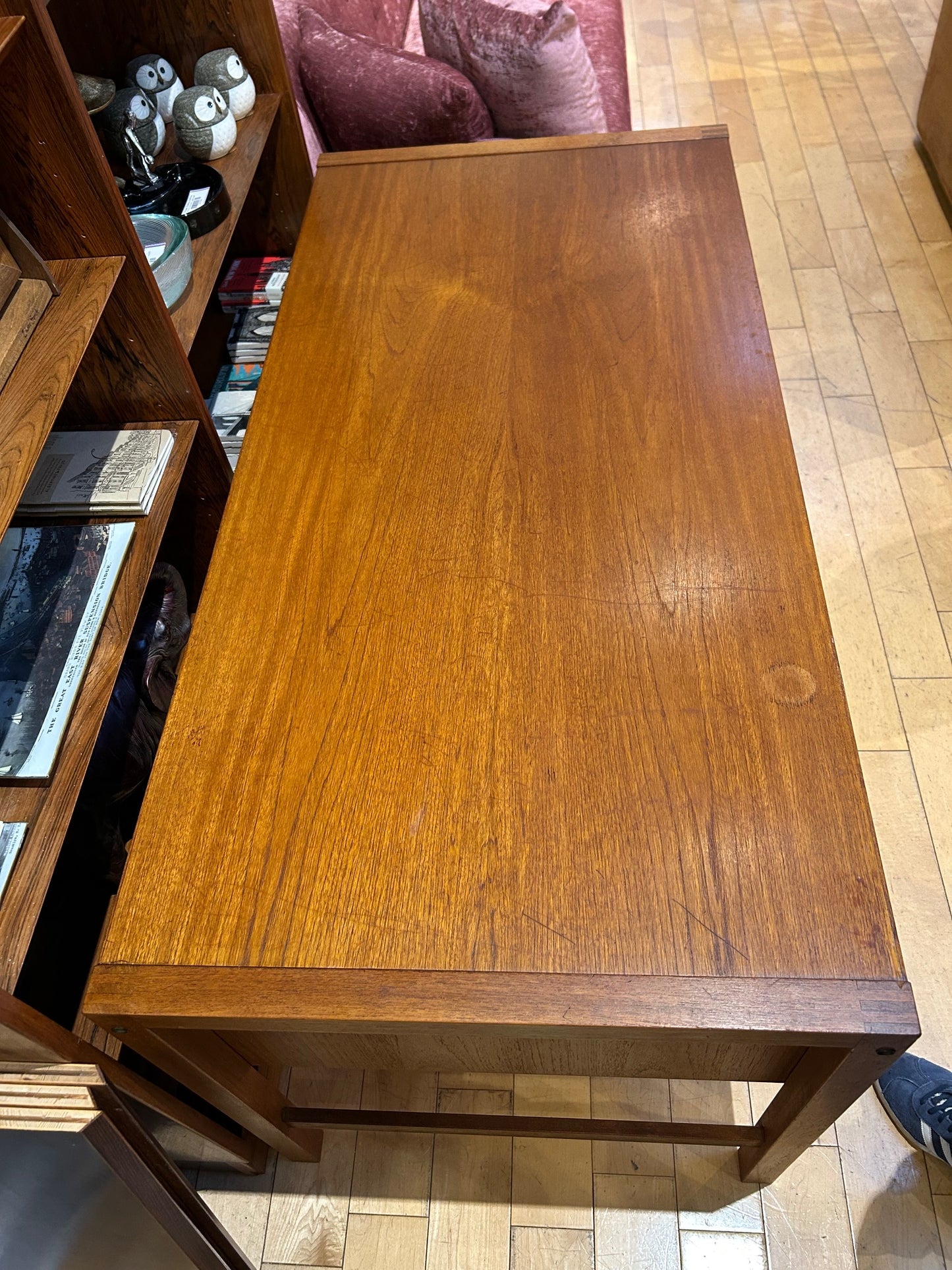 Danish Dovetail Top Desk with Adjustable Drawers