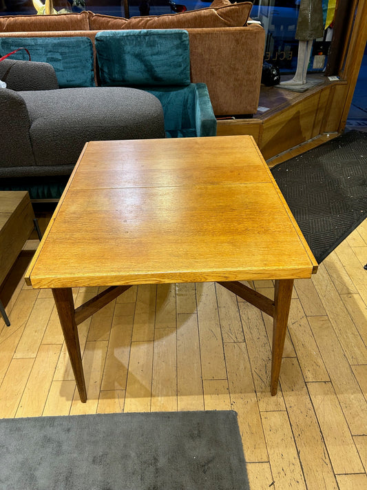 Midcentury Oak Dining Table with 2 Leaves