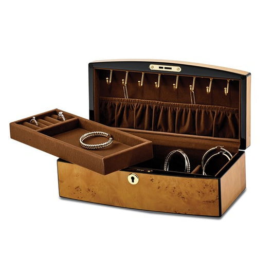Burlwood Curved Jewelry Box