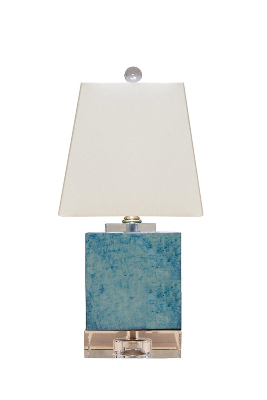 Blue Jade and Crystal Table Lamp