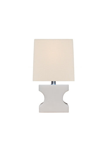 White Jade Table Lamp with Cut out Sides