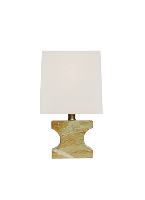 Green Jade Table Lamp with Cut out Sides
