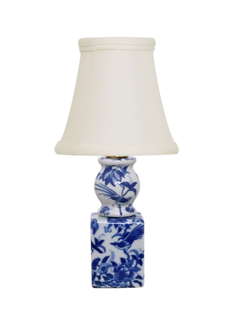 Tiny Blue and White Powder Room Lamp