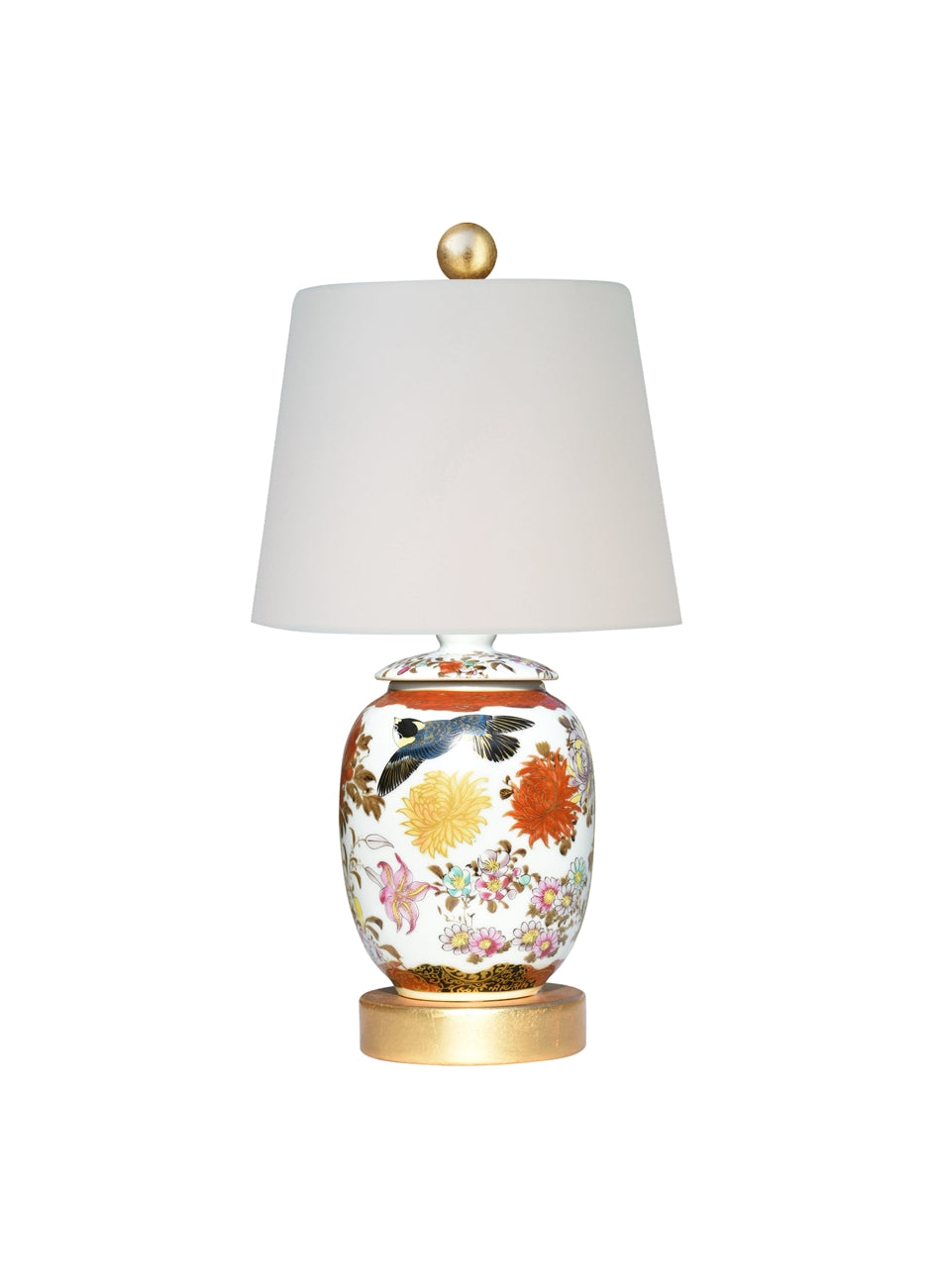 15" Oval Imari Jar Porcelain  Lamp