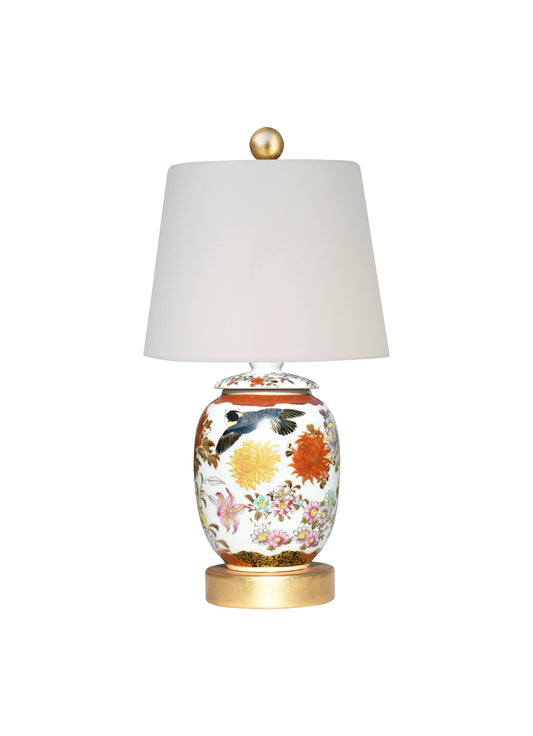 15" Oval Imari Jar Porcelain  Lamp