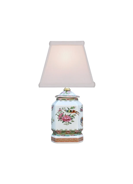 13" Rose Canton Mini Jar Porcelain Lamp