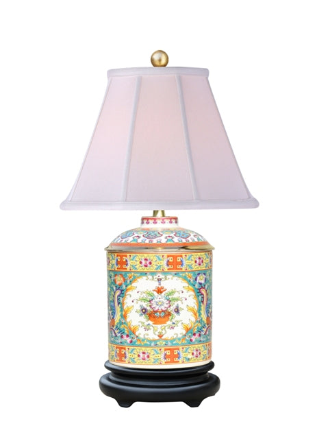 17" PORCELAIN GOLD FAMILE JAR LAMP