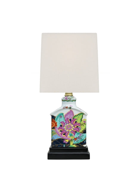 Small Arch Top Floral Design Powder Room Lamp