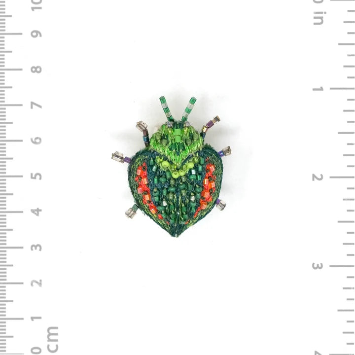 Leaf Stolas Beetle Brooch Pin