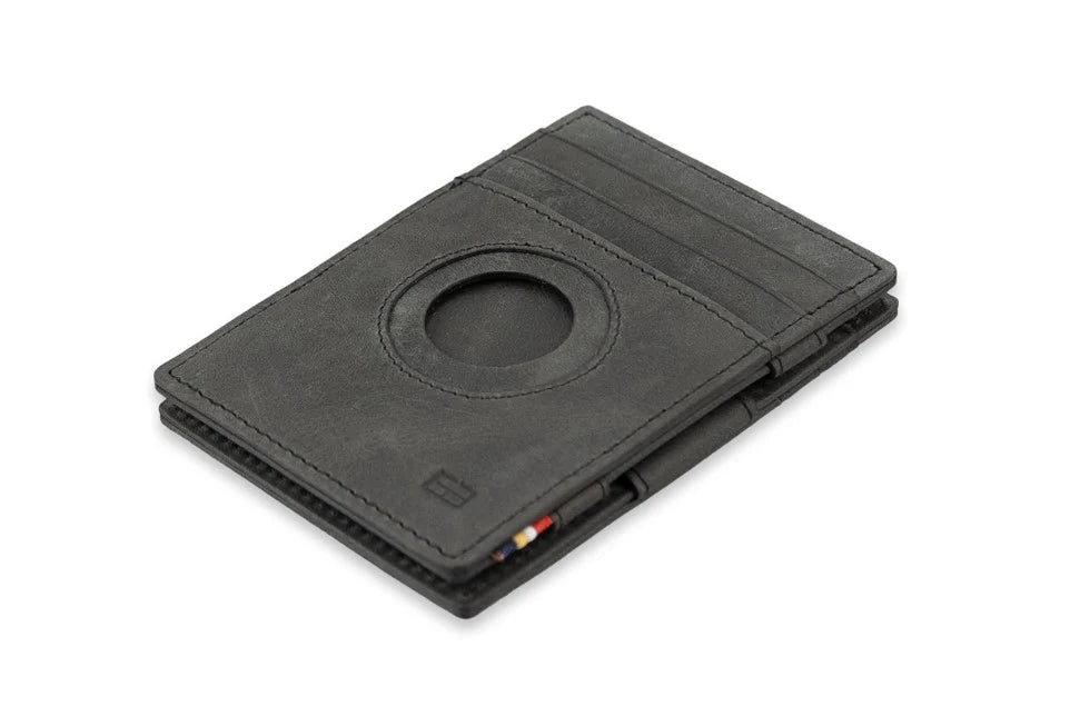 Brushed Black Essenziale Magic AIRTAG Wallet