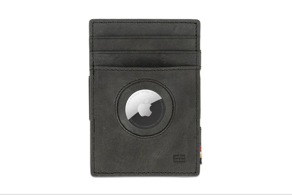 Brushed Black Essenziale Magic AIRTAG Wallet