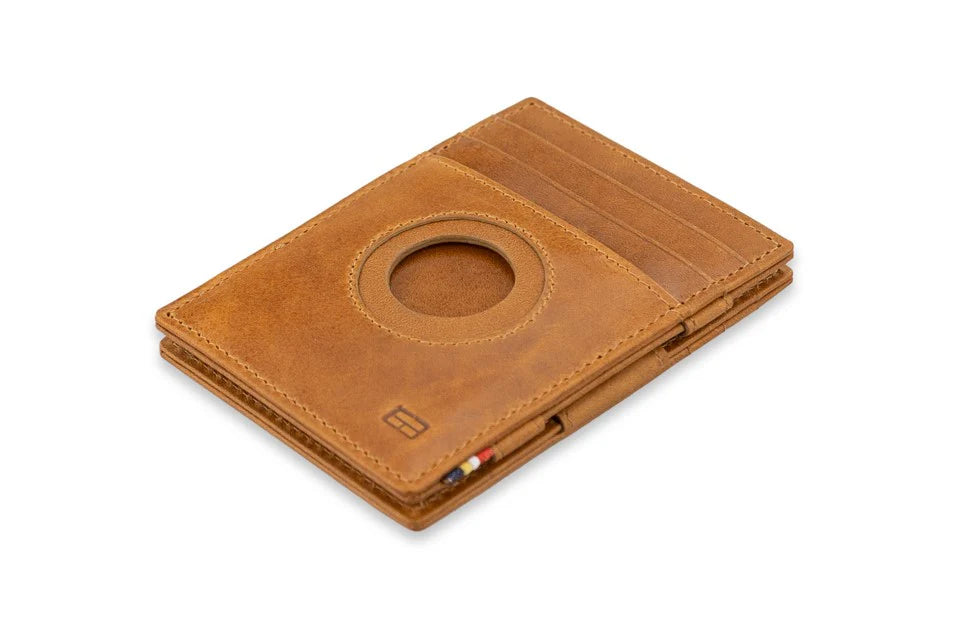 Brushed Cognac Essenziale Magic AIRTAG Wallet