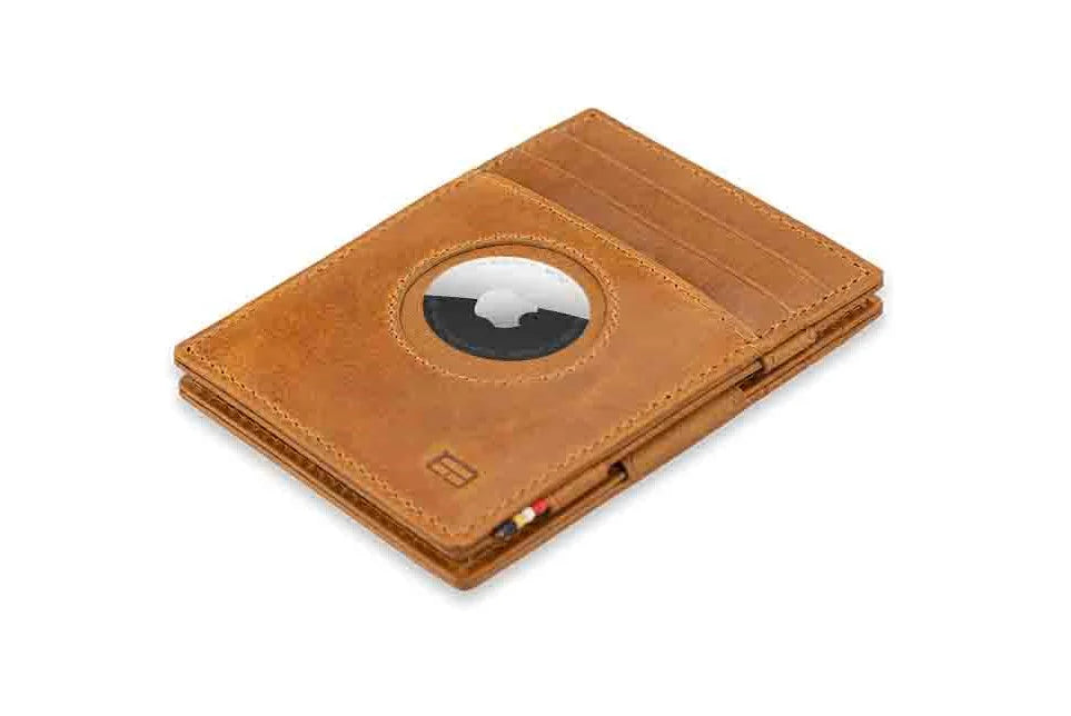 Brushed Cognac Essenziale Magic AIRTAG Wallet