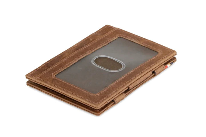 Brushed Brown ID Window Essenziale Magic Wallet