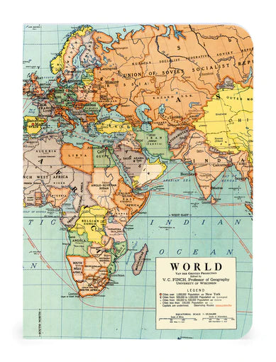 World Map Set of 3 Mini Notebooks