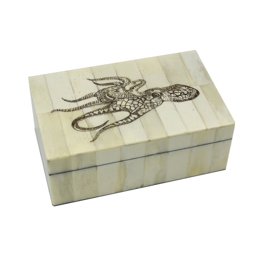 Octopus Scrimshaw Bone Box