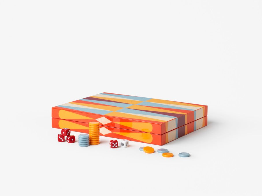 Lacquered Backgammon, Red