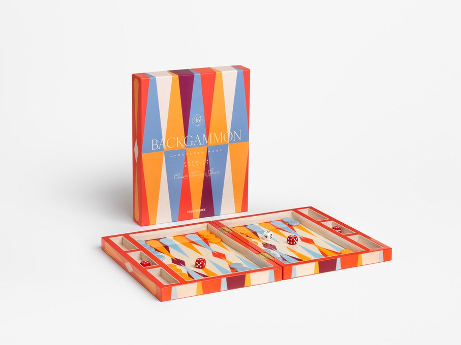 Lacquered Backgammon, Red